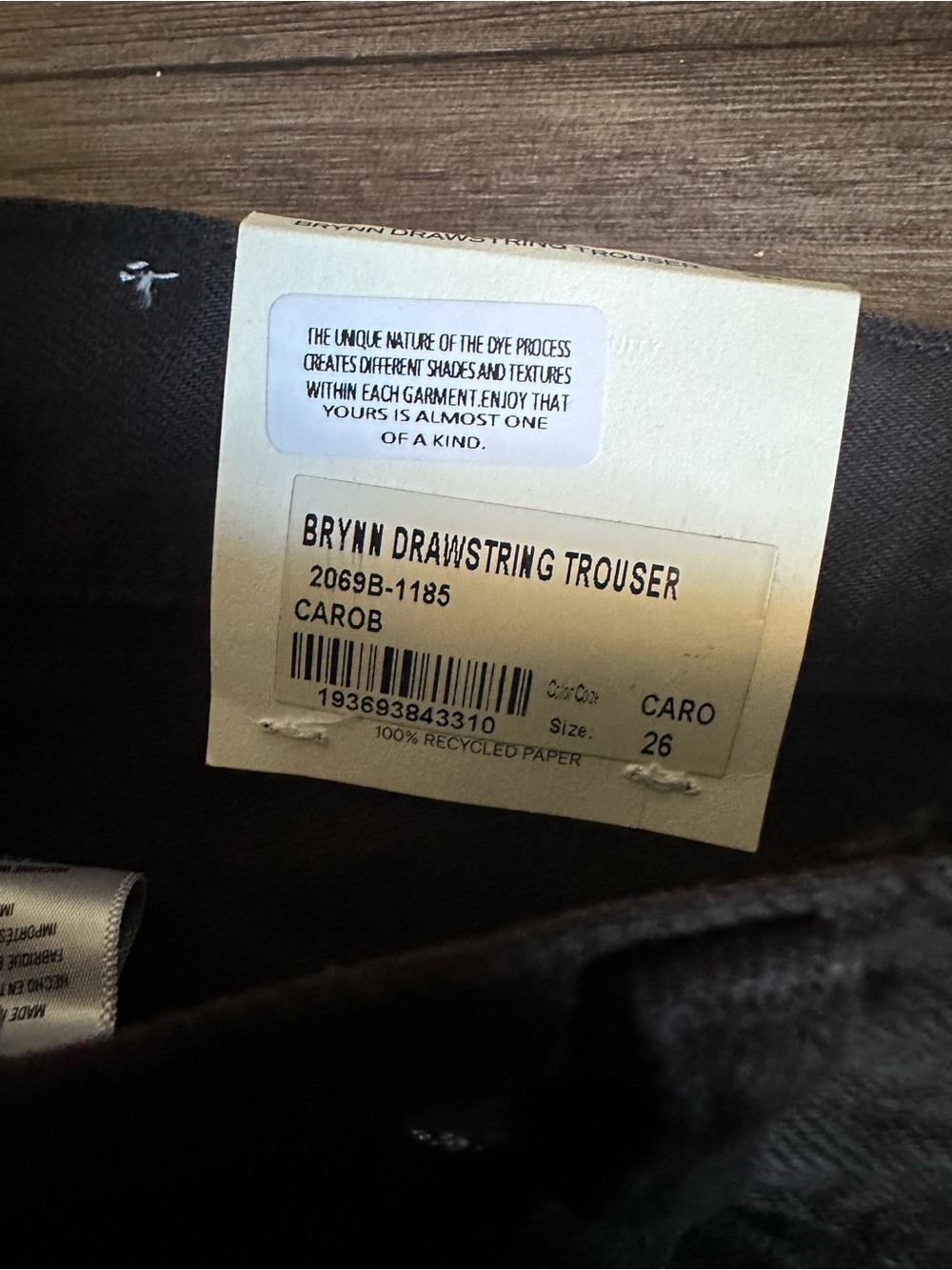 NWT Citizens of Humanity Brynn Drawstring Denim Trouser in Carob, Dark Brown, 26 - Picture 6 of 8